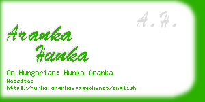 aranka hunka business card